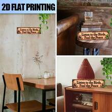 1pc 2D Flat Novel Vintage "Listen To Birdsong, Feel Peace" Retro Aluminum Sign Vintage Metal Sign Fashion Wall Art Plaque Home Decor Bathroom Kitchen House And Gothic Wall Decor Signage Or As Unique Poster 40.64 X 10.16 Cm, Halloween Christmas Sign Decoration - A - View 6