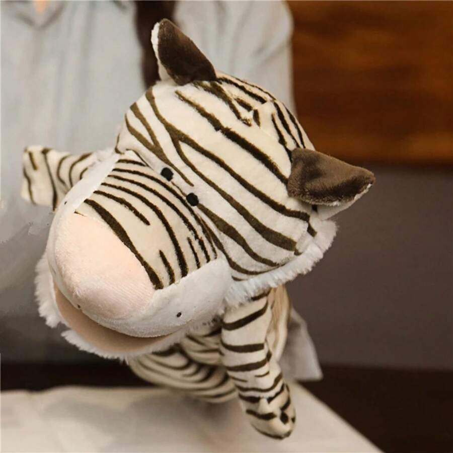 Plush Hand Puppet For Children, Cartoon Character, Interactive Toy For Parents And Children, Small Gift For Family Parties. - New Tiger - View 1