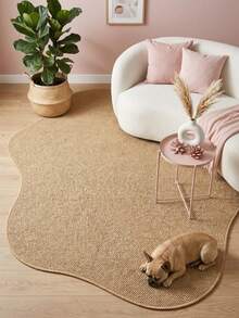 1pc Faux Jute Area Rug, Living Room Carpet, Rug, Living Room Area Rug, Small Area Rug, Mat, Home Decor, Large Living Room Carpet, Round Rug, Living Room Home Decor, Room Decor, Washable Carpet - Multicolor 4 - View 1