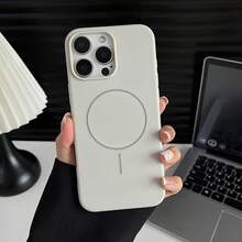 Phone Case: Thin Magnetic Ring Case For Wireless Charging With Matte Spray Coating, Full Coverage Drop Protection, Creative And Niche Design, Suitable For Apple  16/15/14/13/12/11 Plus/Pro/Max - 圖片色1pcs - 查看 7