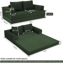 COMAX Sofá cama plegable futón - Verde - Ver 3