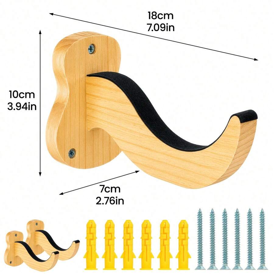 Indoor Outdoor Surfboard Wall Mount Rack Set 2 Pieces, Soft Protective PU Surfboard Hanger With U-Bolt Mount System For Longboard Wakeboard Snowboard Storage - Wooden - View 1