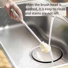 2/4/6/8Pcs Long Handle Silicone Cup Brush 360° All-Around No Dead Angle Cleaning Brush Reusable Water Cup Mug Cleaning Brush Kitchen Cleaning Tool With Hanging Hole - White - View 8