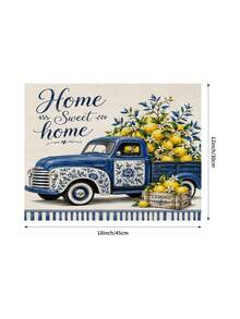1pc Summer Lemon Pattern Table Runner, Placemat, Pillowcase. Pastoral Style, Spring/Summer Home Kitchen Decor, Suitable For Spring/Summer Home Kitchen Decoration And Party Decoration - Multicolor - View 7