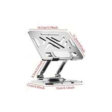 Rotatable Folding Metal Desktop Stand For IPad, Tablet, Laptop, Livestream, Study, Movie Watching, Heat Dissipation - RY-16 Silver - View 5