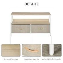 TV Stand Cabinet With 2 Foldable Drawers - Maple Colour - 1 - Ver 6