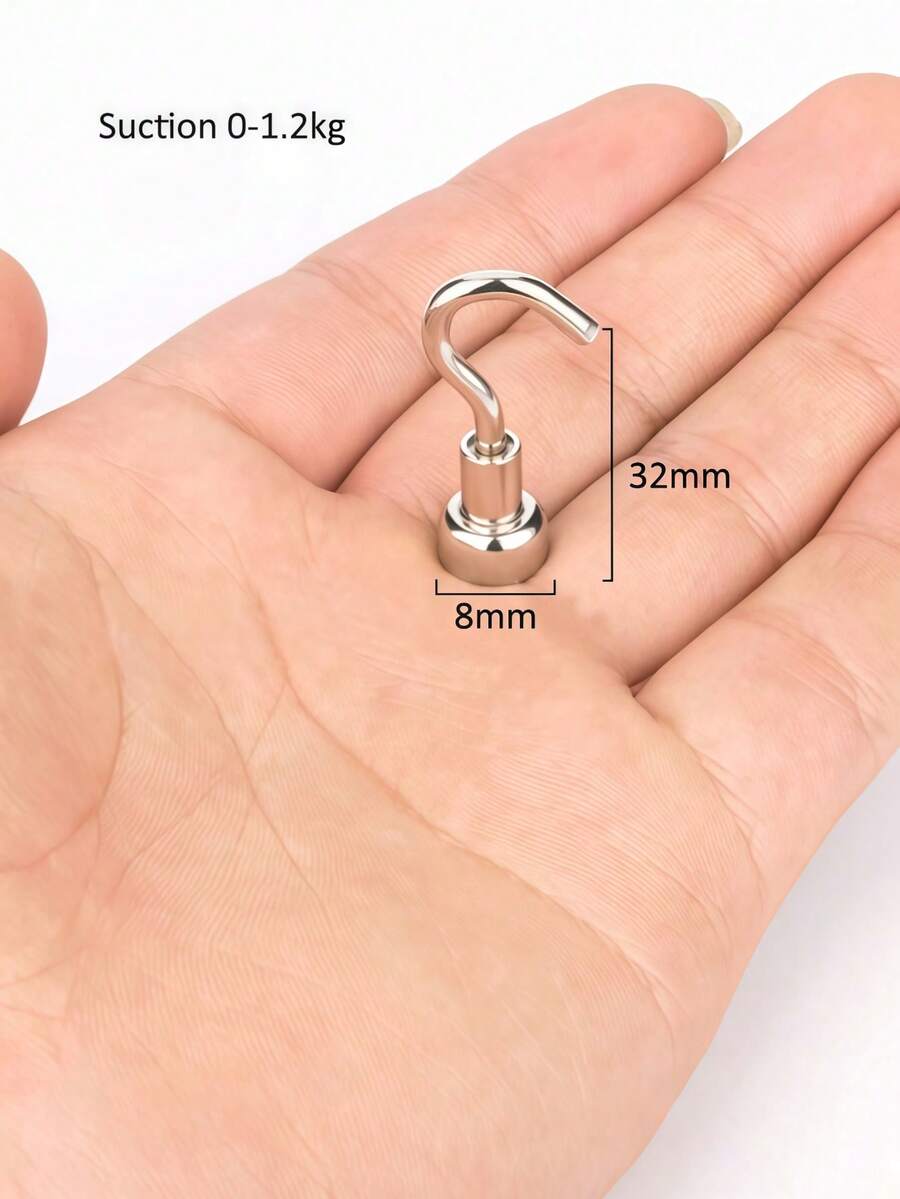 10pcs Strong Magnetic S-Shaped Hooks, Suitable For Cruise Ships, Classrooms, Refrigerators, Hanging, Cabins, Grills, Kitchens, Garages, Workshops And Offices, Neodymium Magnet Material, Easy To Install - Multicolor - View 1
