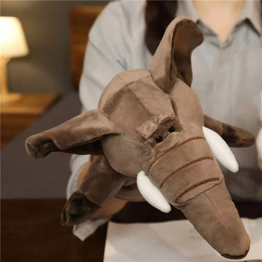 Marioneta de mano de peluche para niños, personaje de dibujos animados, juguete interactivo para padres e hijos, pequeño regalo para fiestas familiares. - Elefante - Ver 1