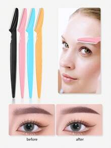 30/24/12/6/3/1pc Multi-Color Eyebrow Razor Set, Eyebrow Trimmer And Razor, Exfoliating Shaving Tool, Body Hair Removal Trimmer And Facial & Eyebrow Razor Set, Long Handle Blade With Precision Protective Cover, Women's Eyebrow Shaping Tool, Suitable For Travel Or Makeup, Affordable, Can Be Used For Room Decor, Vanity, Travel, Bedroom, Makeup Accessories, Eyebrow Razor. - View 3