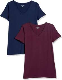 Essentials - Camiseta de manga corta con cuello en V para mujer - Blanco - Ver 17