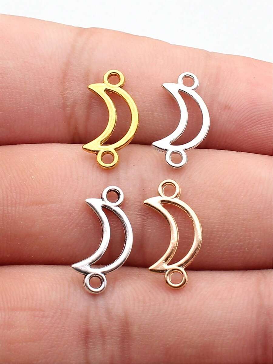 20pcs 18x9mm Hollow Moon Connector Charms For DIY Bracelet Making Necklace Making Jewelry Making Handmade Craft Findings - Hollow Moon Connector - View 1