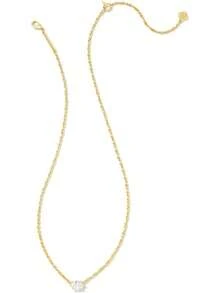 Kendra Scott - Collar con colgante de Cailin, joyería de moda para mujer - ORO - vidrio VERDE - Ver 2