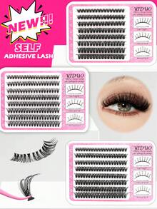 YIDUO Pre Glued False Lashes Clusters 40D/60D/80D Fine Lashes Clusters Glue-Free False Lashes Extensions Lightweight D-Curvature Clustered False Eyelashes 8-16mm Pre-Taped False Eyelash Clusters Individual Lashes Effortless Makeup Application - D - View 1
