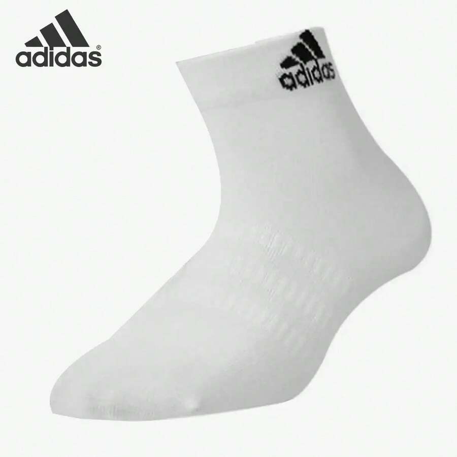 Adidas Classic Minimalist Fashion Breathable Striped Mid-Calf Basketball Socks Couple Style Multi-Pack White DZ9435 - DZ9435 - View 1