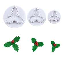 Rose Leaf Clay Plunger Cutters Veined Rose Leaf Cutting Mold Decorating Mold Tools - White - View 3