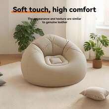 1 pieza Sofá inflable holgado, Sofá de bolsa de frijoles de PVC, Asiento para exteriores, Adecuado para uso en interiores y exteriores, Sofá inflable de bolsa de frijoles, Silla de descanso inflable, Sofá holgado inflable, Plegable y portátil, Silla de bolsa de frijoles inflable para adultos - Silla inflable portátil y suave, Adecuada para jardín, playa - Multicolor - Ver 2