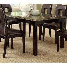 Dining Table Faux Marble Top Birch Veneer Dining Room Furniture 1pc Table - Dark Brown1 - View 7