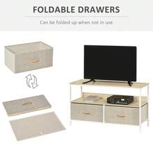 TV Stand Cabinet With 2 Foldable Drawers - Maple Colour - 1 - Ver 4