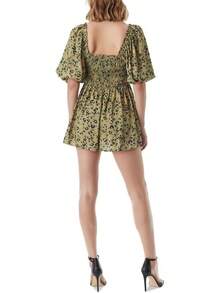 Jessica Simpson Women's Alena Keyhole Romper - Flora Cheetah - Cedar - View 2