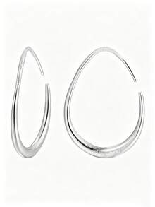 Fashionable Minimalist Geometric Earrings, Suitable For Daily Commute - Silver - View 3