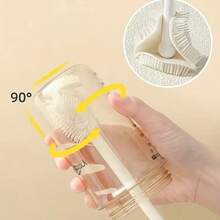 2/4/6/8Pcs Long Handle Silicone Cup Brush 360° All-Around No Dead Angle Cleaning Brush Reusable Water Cup Mug Cleaning Brush Kitchen Cleaning Tool With Hanging Hole - White - View 5