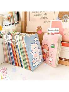 1/10/20/80pcs Portable Cute Mini Cartoon Student Notebooks, Grid Paper Diary, Bear Ear Mini Memo Notebook, Random Styles, Gift Stationery School Supplies, Children's Notebook, Halloween Style - Multicolor - View 10