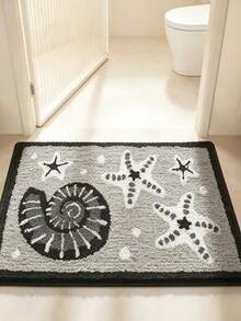 1 pieza Alfombra decorativa con tema de paisaje natural, alfombra rectangular con patrón de conchas de playa y océano, adecuada para decoración del hogar, regalos de vacaciones, alfombra decorativa, perfecta para el Día de San Valentín, Pascua, Acción de Gracias, Día de San Patricio, Día de la Madre - D - Ver 2