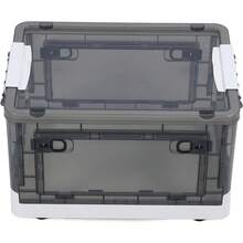Caja de Almacenamiento Aramox, Contenedor Transparente de Gran Capacidad con Puertas Laterales y Ruedas, para Almacenamiento de Ropa, Mantas y Equipaje en Hogar u Oficina (3 puertas 55L) - Tiene - Ver 4