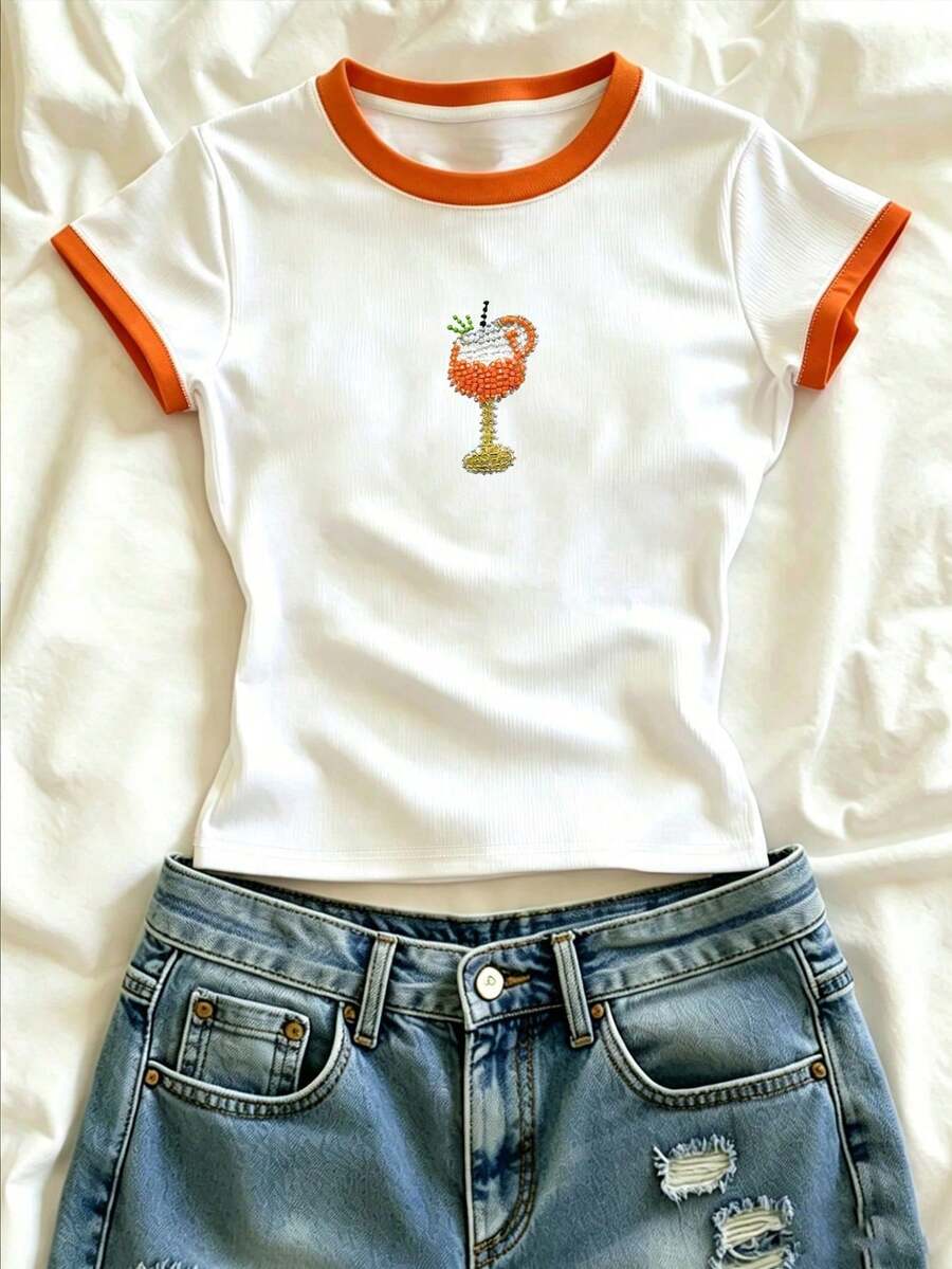 Estampado de Flores, Casual, Camiseta de Tirantes Casual, Camiseta Gráfica, Verano, Top de Playa para Mujer Verano, Playa, Camiseta de Playa, Regalo para Hermana, Top Y2k - Multicolor - Ver 1