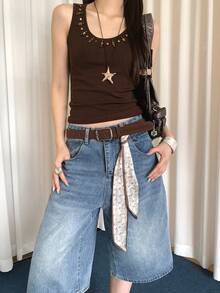 2 Retro Coffee Colored Waistbands, Providing Women With High-End Texture, Can Be Paired With Jeans And Decorative Accessories - Multicolor - View 5