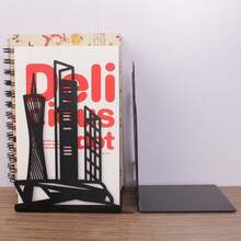 1Pc Creative Metal Bookend, Multiple Styles Statue Of Liberty, Guangzhou Landmark & Prayer Hall Designs, Black Wrought Iron Sturdy Anti-Slip Book Holder, Decor For Thick Books, Perfect Desk Ornament & Holiday Gift For Study, Kitchen And Office. - Multicolor - View 2