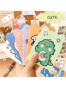 1/10/20/80pcs Portable Cute Mini Cartoon Student Notebooks, Grid Paper Diary, Bear Ear Mini Memo Notebook, Random Styles, Gift Stationery School Supplies, Children's Notebook, Halloween Style - Multicolor - View 2