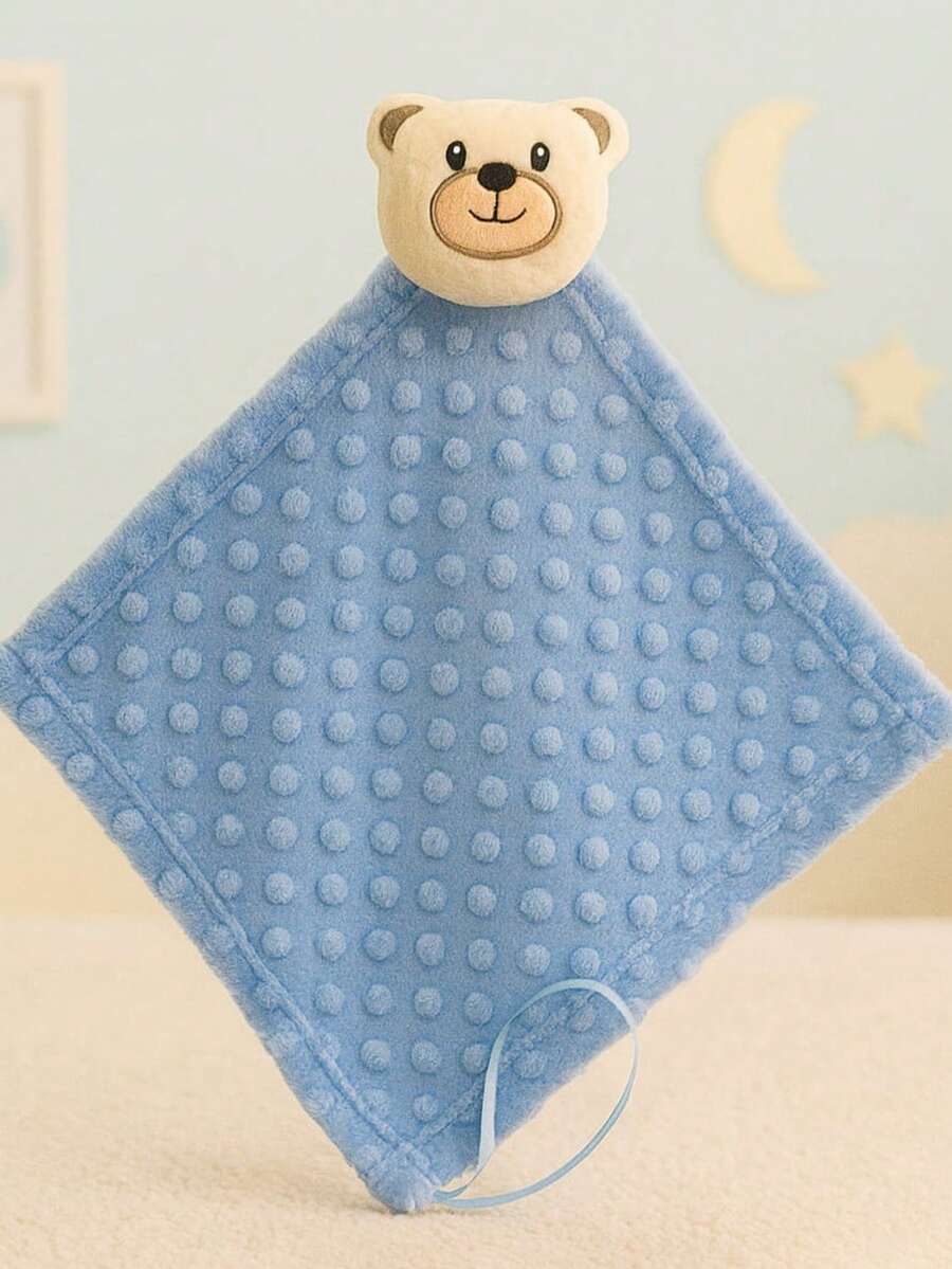 Baby Blanket With Plush Animals For Children And Babies, For Sleeping Or Going For Walks. - 藍熊 - 查看 1