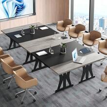 Bestier 70 Inch Large Executive Desk, Modern Simple Computer Office Desk With Thickened Desktop, Wood Metal Conference Room Table For Home Office, Business & Writing, Grey - Grey - View 7