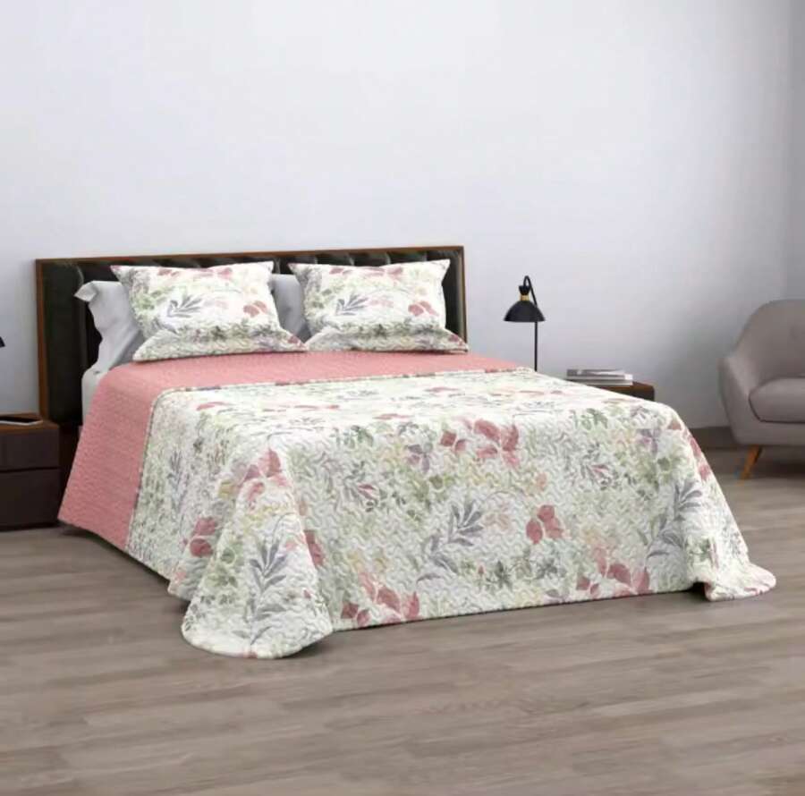 Quilted Bedspread + 2 Pillowcases, Printed For Spring, Summer, Autumn And Winter. 100% Microfiber, 150 X 150 Cm. - Design-3 - View 1