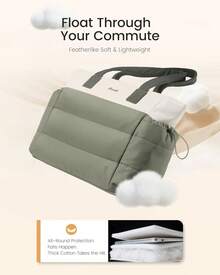 K Bolso de la compra para mujer, grande, bolso de mano, bolso de trabajo, bolso para portátil, bolso de profesor, bolso escolar, bolso de mano para mujer, para universidad, negocios, escuela - Caqui - Ver 6