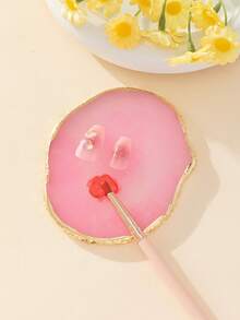 1件金色邊框樹脂美甲調色盤，粉色指甲油水彩顏料調色盤，美甲用品，美甲工具，美甲手工工具，返校季，美甲，美甲貼紙工具 - 彩色 - 查看 5