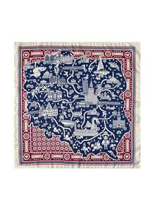 1件仿絲佩斯利花卉印花70cm小方巾，女款新款方巾，百搭絲帶腰帶，包包配件，頭巾，髮飾，時尚絲巾 - 彩色 - 查看 2