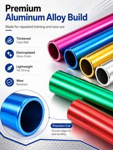 Testigo de relevos de aleación de aluminio reforzado, testigo de relevos chapado en oro, adecuado para competición y entrenamiento - Multicolor - Ver 11