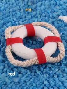 Miniature Hawaiian-Style Lifebuoy Accessory; Made Of Water-Resistant Material With A Base For Stable Placement. Ideal For DIY Miniature Crafting, Aquarium And Fish Tank Landscaping, Dollhouses, Micro-Landscape Dioramas, And Doll Scene Setups. - Multicolor - View 2