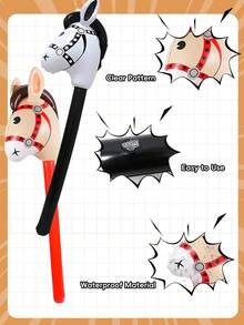 Inflatable Horse Head Cane Party Photo Prop, Waterproof Portable PVC Inflatable Decoration Stick, Foldable And Reusable, Suitable For Outdoor Backyard BBQ, Pool, Beach, Holiday Party - Multicolor - View 5