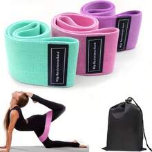1pc Random Color Knitted Hip Band Resistance Band Set, Leg Strength Training Yoga Pilates Accessories, Home Fitness Equipment - A - View 1