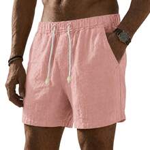 Set Of 3 Premium Linen Shorts For Men - Luxury Beachwear - 金色 - 查看 5