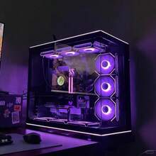 12cm ARGB 3-Sided Mirror Case Fan, 3-Sided Light Low Noise Computer Cooling Fan - 查看 8