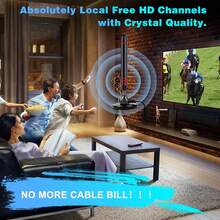 YAIUZGOO 可攜式 HDTV 天線 DVB-T 放大器天線 25dBi 250+ 英里接收範圍 超高清 HDTV 附放大器 VHF/UHF 快速響應 戶外天線套件 附磁性底座 適用於室內/戶外電視使用 智慧電視與舊款電視 - 黑紅色 - 查看 10