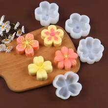 1pc Lucky Four-Leaf Clover, Cherry Blossom, Plum Blossom, Persian Flower Plaster Candle Silicone Mold - White - View 9