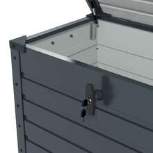 Garden Storage Box On Wheels With Lock And Handle, Ideal For Balcony And Terrace, 100 X 62 X 65 Cm, Dark Grey - A - 查看 8