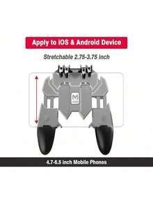 Mobile Game Controller Trigger, Upgrade Mobile Game Trigger Double Sensitive Aim & Shoot Keys Buttons For 4.7-6.5 Inch Mobile Phones - Black - View 8