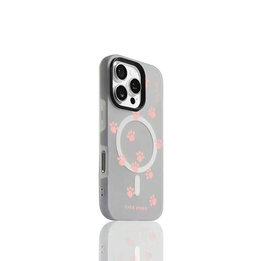 A Cute Pink Paw Print Macaron-Style TPU Magnetic Case Compatible With IPhone 17, 17 Pro, 17 Air, 17 Pro Max, 11, 11 Pro Max, 12, 12 Pro, 12 Pro Max, 13 Pro Max, 13 Pro, 13, 14, 14 Pro, 14 Plus, 14 Pro Max, 15, 15 Pro, 15 Plus, 15 Pro Max, 16, 16 Pro, 16 Plus, 16 Pro Max. This Premium Protective Case Makes A Great Christmas, New Year, Or Easter Gift For Family And Friends. Phone Case - 黑色 - 查看 1