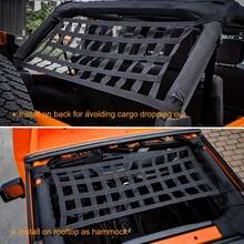 Red de carga trasera para SUV todoterreno, malla elástica de almacenamiento para barra de techo del coche, accesorios de modificación para fijar equipaje del vehículo - A - Ver 9